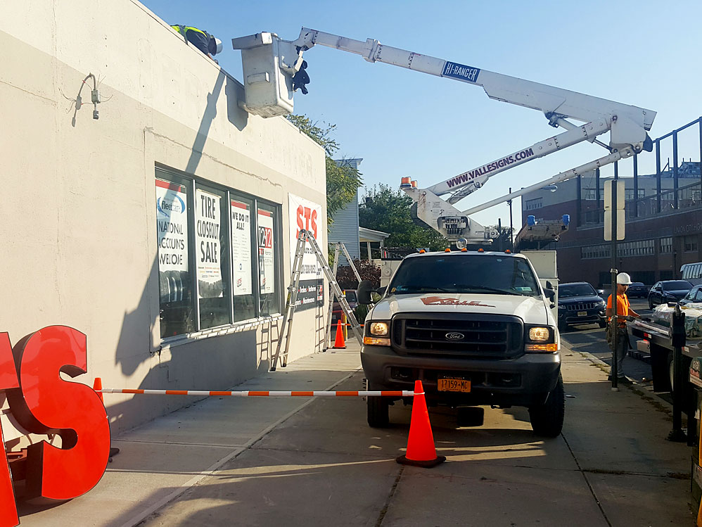 Outdoor Commercial Sign Installation Long Island NY
