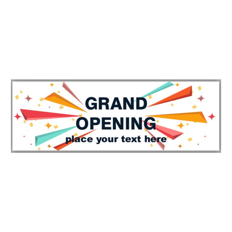 Grand Opening Banner With Custom Text Valle Signs And Awnings