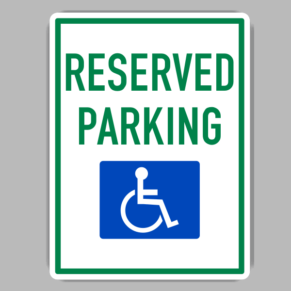 Handicap Reserved Parking Sing