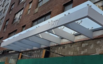 Commercial glass awnings