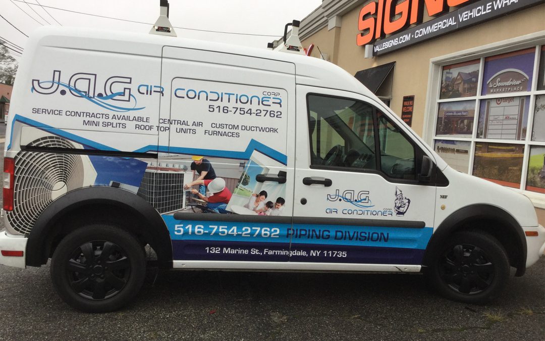 J A G Air Conditioner Corp Truck Lettering