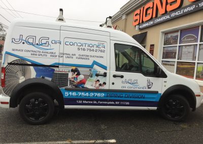 J A G Air Conditioner Corp Truck Lettering
