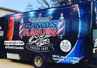 Blancos Flawless Cuts Barber Shop Truck Wrap
