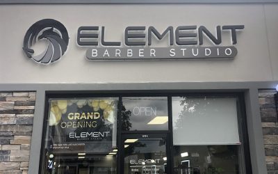 Element Barber Studio’s Halo Lit Channel Letters