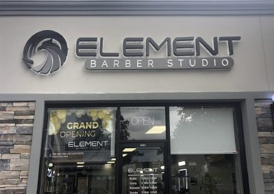 Element Barber Studio’s Halo Lit Channel Letters