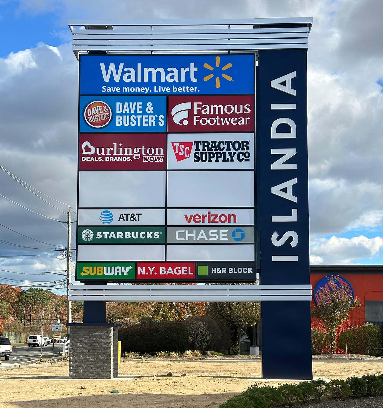 Shopping Center Pylon Sign Islandia New York