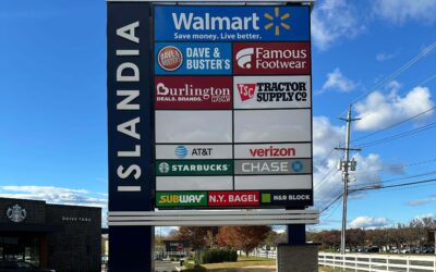 Sign Blog 6 Pylon Sign Installation at Islandia Shopping Center – Islandia, NY