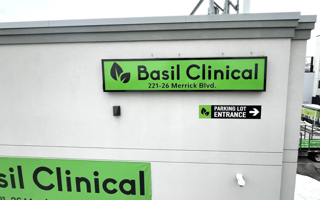 Basil Clinical custom Lightbox sign installation in Queens NY