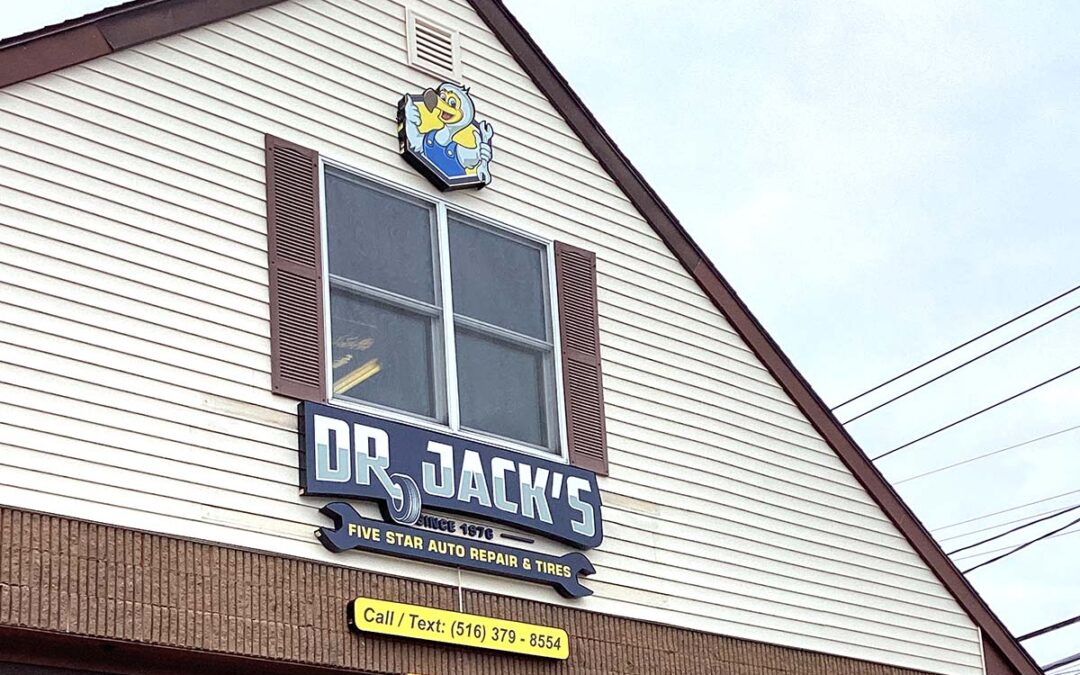 Lightbox Sign Installation for Dr. Jack’s Auto Repair in Merrick, NY